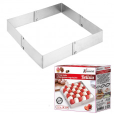 DELIZIA FORMA TORTA RETT. INOX REGOLABILE CM.16/30X5H (6pz)